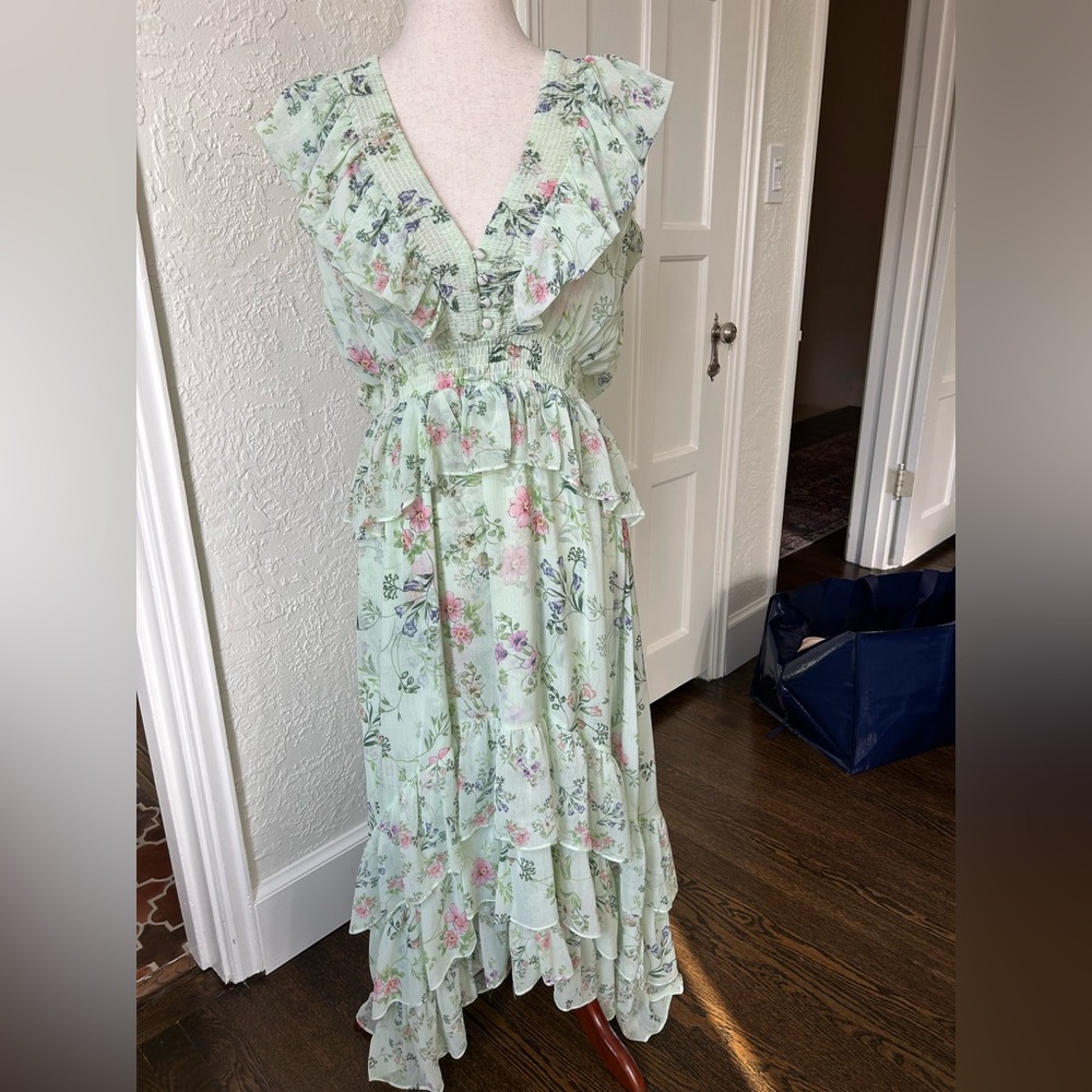Misa Los Angeles Pastel Floral Maxi Dress